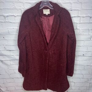 NWOT A New Day Women’s Fashion Teddy Bear Coat Burgundy Size XS